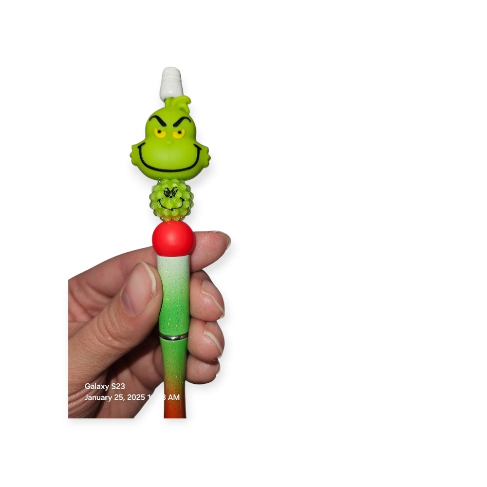 The Grinch 3D Bling Beaded glitter pen